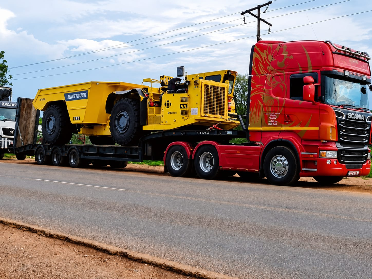 Heavy freight truck driving on a highway in Southern Africa