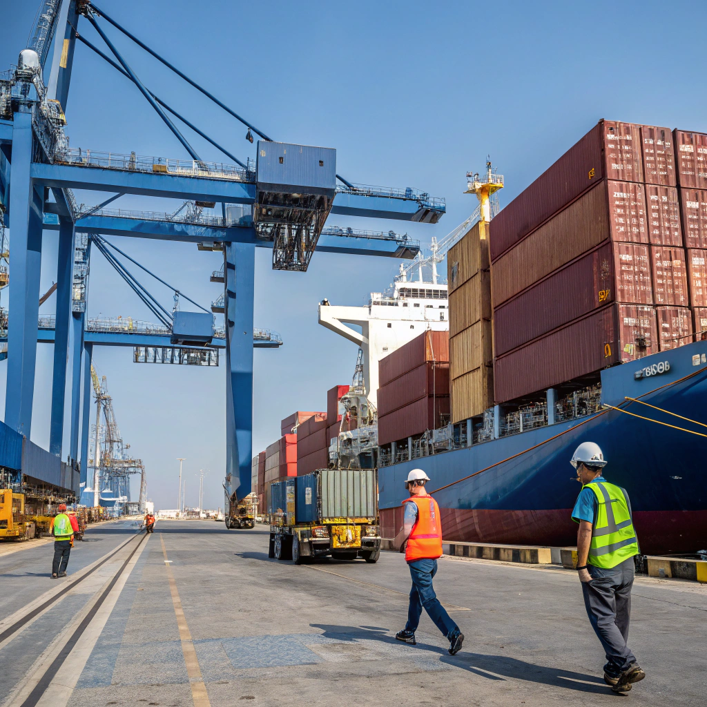 Container handling at port terminal
