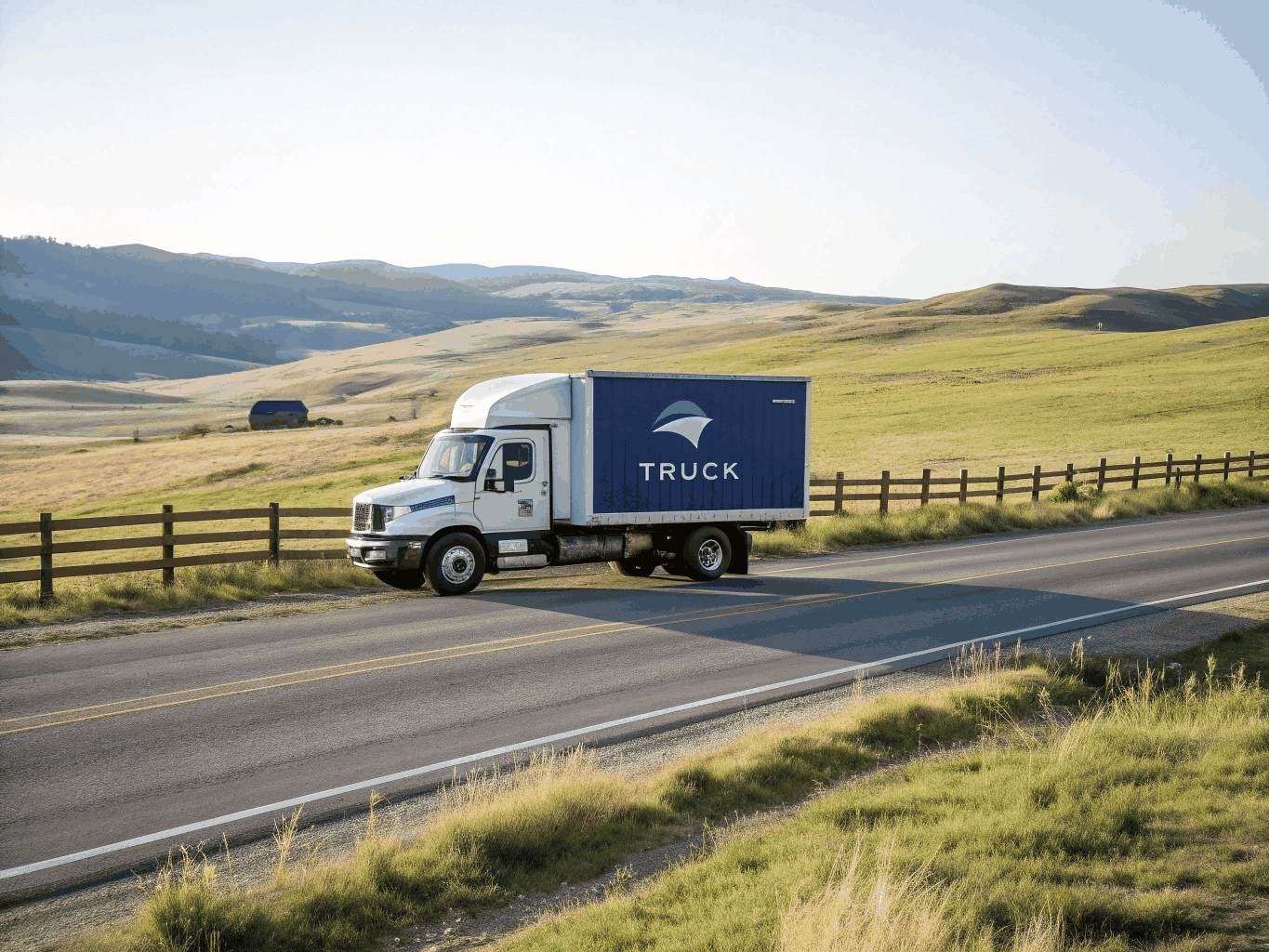 Freight truck on regional transit route