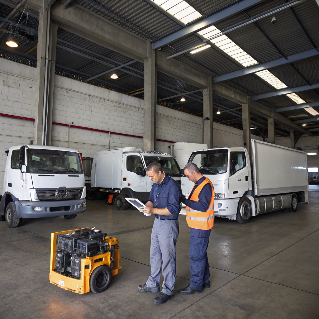 Fleet maintenance check in depot