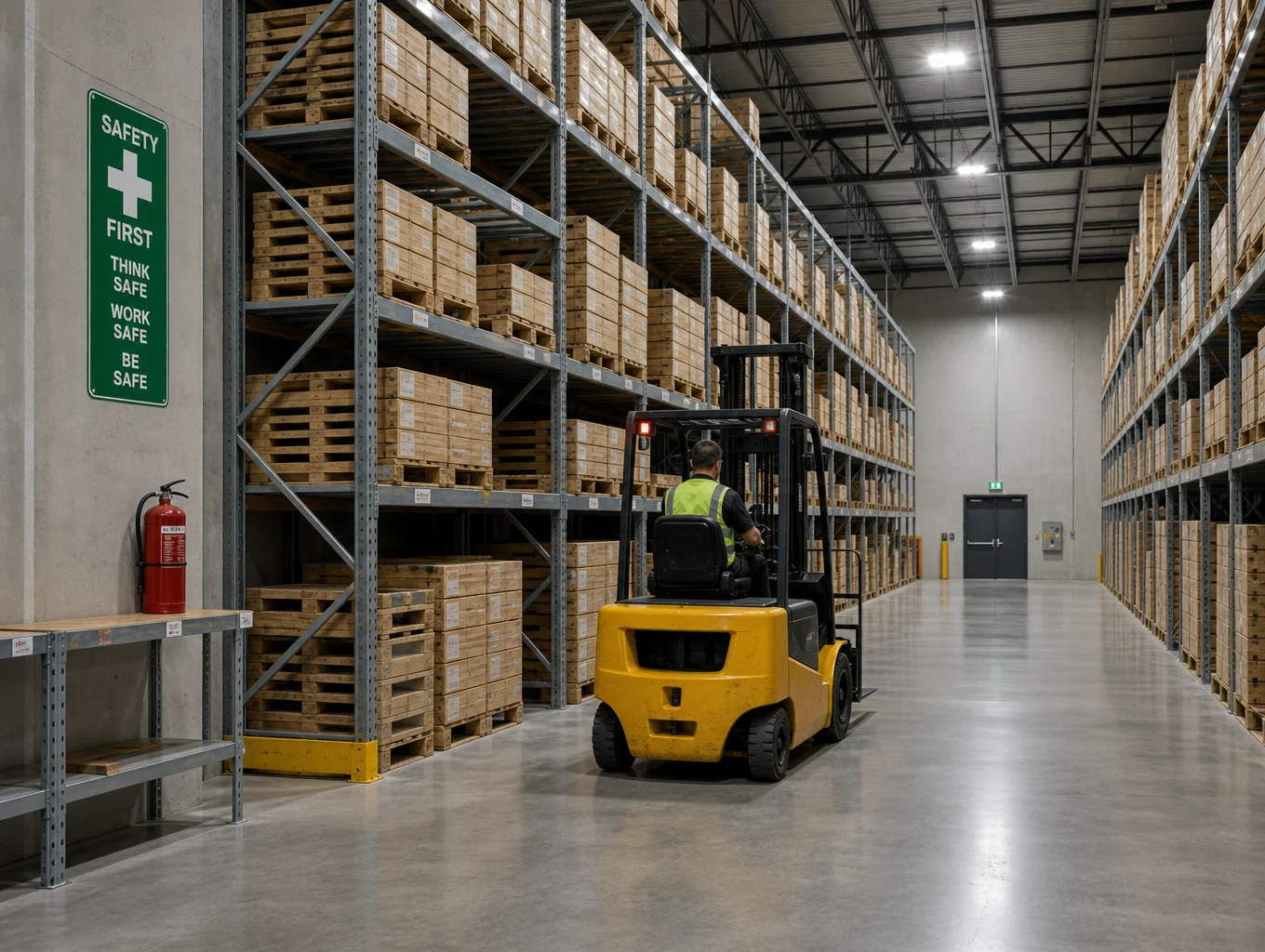 Modern warehouse interior with racking